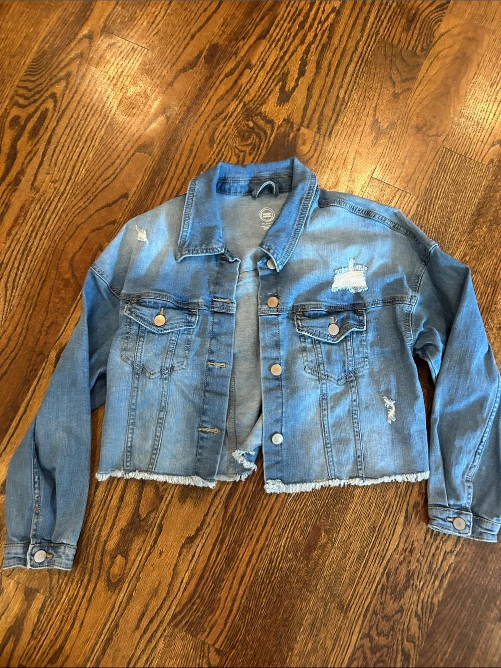 wonder nation Light Blue Distressed Denim Jacket
